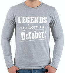 printfashion A legendák októberben születnek - Férfi hosszú ujjú póló - Sport szürke (378549)