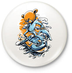 printfashion Snowboard Maci - Kitűző, hűtőmágnes - Fehér (3073519)