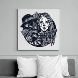 printfashion Chicano tetoválás - Vászonkép - Fehér (6636810)