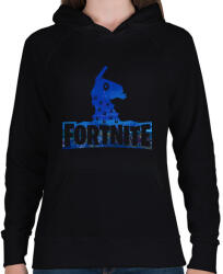 printfashion Fortnite logó - Női kapucnis pulóver - Fekete (14643018)