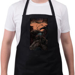 printfashion Sötét egyszarvú - Kötény - Fekete (4916556)