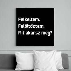 printfashion Felkeltem. Felöltöztem. Mit akarsz még? - Vászonkép - Fekete (16632292)