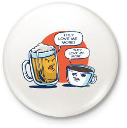 printfashion Sör vs. kávé - Kitűző, hűtőmágnes - Fehér (3087895)