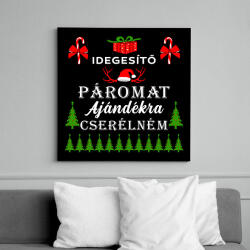 printfashion Idegesítő páromat ajándékra cserélném - Vászonkép - Fekete (10956508)