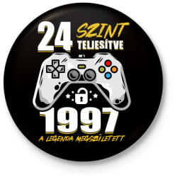 printfashion Gamer Legenda - Kitűző, hűtőmágnes - Fekete (4335255)