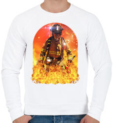 printfashion Tűzoltó - Férfi pulóver - Fehér (11751059)