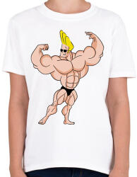 printfashion Johnny Bravo - Gyerek póló - Fehér (16011930)