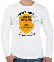 printfashion Nehéz meló a legjobb rendőrnek lenni - Férfi hosszú ujjú póló - Fehér (7693033)