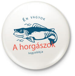 printfashion Én vagyok a horgászok legjobbja - Kitűző, hűtőmágnes - Fehér (6282927)