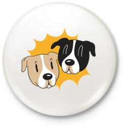 printfashion Kutyák - Kitűző, hűtőmágnes - Fehér (6389746)