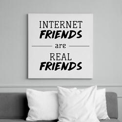 printfashion Internet friends - Vászonkép - Fehér (13507452)