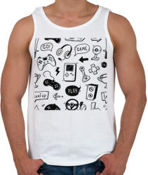 printfashion gamer - Férfi atléta - Fehér (13705393)