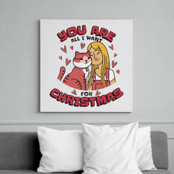 printfashion Cica, amit karácsonyra akarok - Vászonkép - Fehér (6639194)
