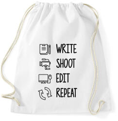 printfashion Write, shoot, edit, repeat - Sportzsák, Tornazsák - Fehér (10429367)