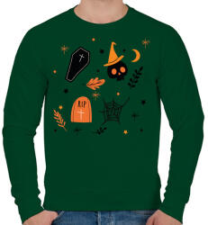 printfashion Halloween - Férfi pulóver - Sötétzöld (5513441)
