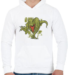 printfashion Mérges T-rex - Férfi kapucnis pulóver - Fehér (5196985)