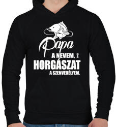 printfashion Papa a nevem. . . - Férfi kapucnis pulóver - Fekete (971176)