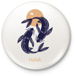 printfashion Halak minta - Kitűző, hűtőmágnes - Fehér (6273764)