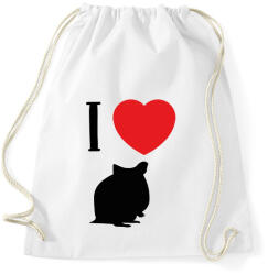 printfashion I love hamster (black) - Sportzsák, Tornazsák - Fehér (7095487)