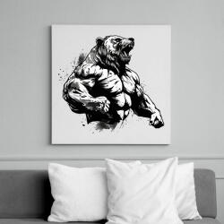printfashion Gym bear - Vászonkép - Fehér (16176286)