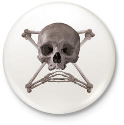 printfashion koponya - Kitűző, hűtőmágnes - Fehér (3082846)