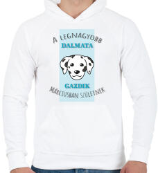 printfashion Legjobb gazdik - Dalmata - Hónappal - Férfi kapucnis pulóver - Fehér (6298055)