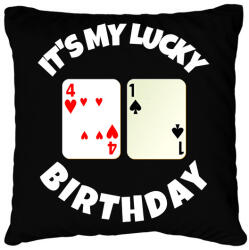 printfashion 41 POKER SZÜLINAP - Párnahuzat, Díszpárnahuzat - Fekete (9836677)