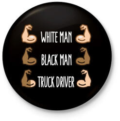 printfashion White Man, Black Man - Kitűző, hűtőmágnes - Fekete (3098121)