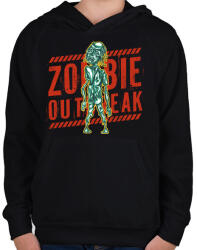 printfashion Zombie outbreak - Gyerek kapucnis pulóver - Fekete (5536904)