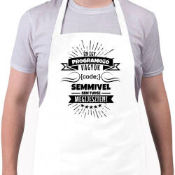 printfashion Bátor programozó - Kötény - Fehér (4911808)