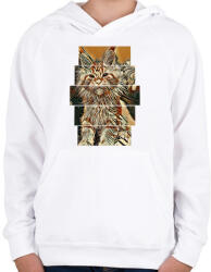 printfashion Cica - Gyerek kapucnis pulóver - Fehér (7266828)