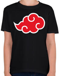 printfashion Akatsuki vörös felhő - Gyerek póló - Fekete (5771751)