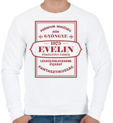 printfashion Nők gyöngye - Névvel, évszámmal - Férfi pulóver - Fehér (7149188)