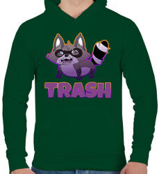 printfashion Trashpanda - Férfi kapucnis pulóver - Sötétzöld (16278110)