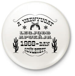 printfashion Vadnyugat legjobb apukája - Évszámmal - Kitűző, hűtőmágnes - Fehér (7508993)