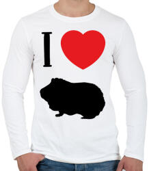 printfashion I love guinea pig - Férfi hosszú ujjú póló - Fehér (7089777)