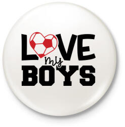 printfashion Love my boys - Kitűző, hűtőmágnes - Fehér (4961495)