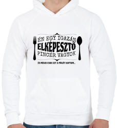 printfashion Elképesztő pincér - Férfi kapucnis pulóver - Fehér (9431949)