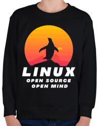 printfashion Linux - open source - Gyerek pulóver - Fekete (3529840)