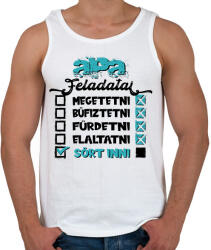 printfashion Apa feladatai - fekete szöveggel - Férfi atléta - Fehér (16136511)