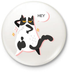 printfashion HEY - Kitűző, hűtőmágnes - Fehér (3075725)