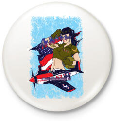 printfashion Légierő - Kitűző, hűtőmágnes - Fehér (3074310)