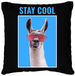 printfashion STAY COOL LLAMA - Párnahuzat, Díszpárnahuzat - Fekete (11445571)