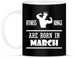 printfashion Fitnessz királyok márciusban születtek - Bögre - Fekete (1381085)