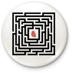 printfashion Find my heart - Kitűző, hűtőmágnes - Fehér (3075666)