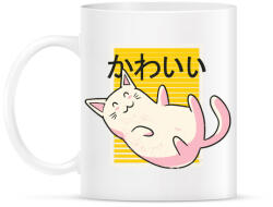 printfashion Kawaii cica - Bögre - Fehér (4175275)