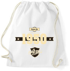 printfashion born-in-1950-cream-choco - Sportzsák, Tornazsák - Fehér (620941)