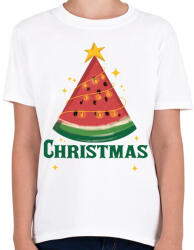 printfashion Dinnye karácsonyfa - Gyerek póló - Fehér (5570896)