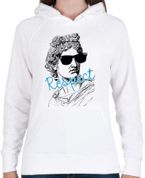 printfashion Respect - Női kapucnis pulóver - Fehér (12579013)