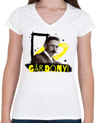 printfashion Gárdonyi Géza - Női V-nyakú póló - Fehér (9958556)